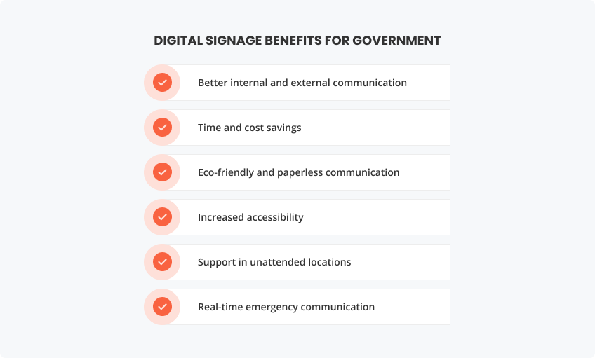Digital signage benefits for government