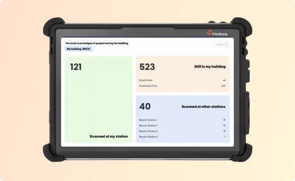 Instant mustering results with a live missing-persons list