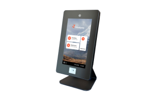 friendlyway Counter 12 tablet kiosk with camera and QR scanner