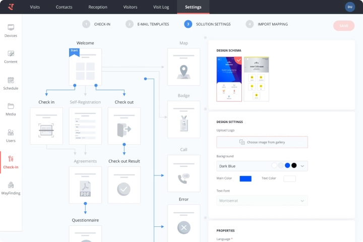 Use visitor management and wayfinding modules