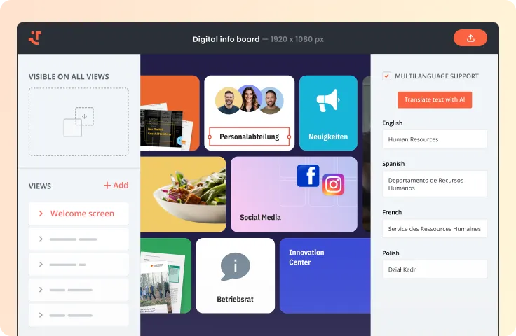 Create and schedule screen content