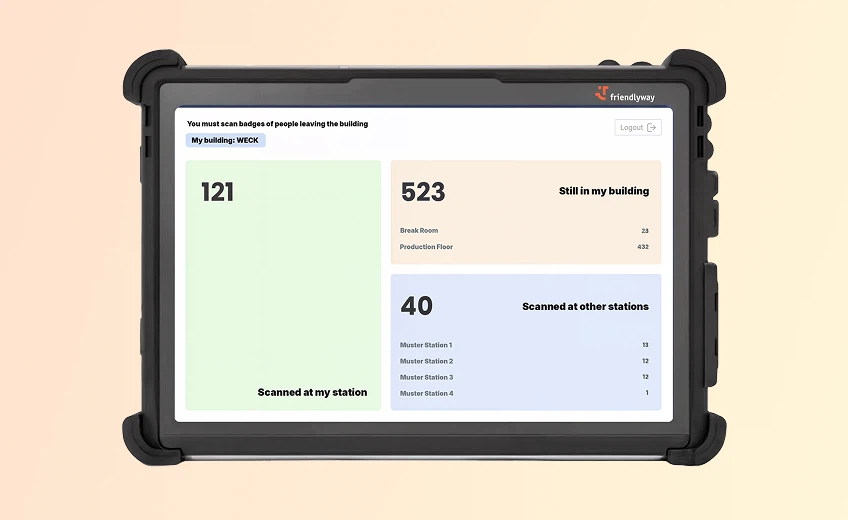 Mustering dashboard on a tablet