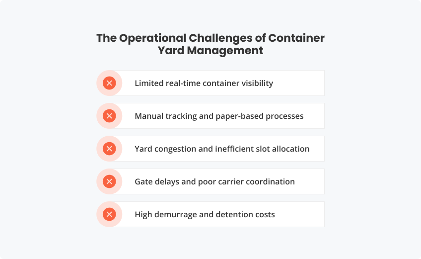 The Operational Challenges of Container Yard Management