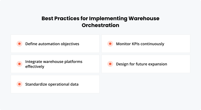 Best Practices for Implementing Warehouse Orchestration
